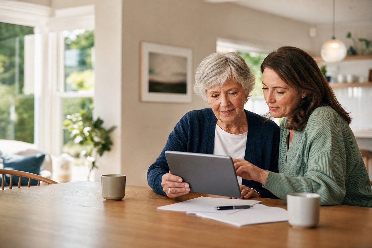 A family taking time together to explore senior living options